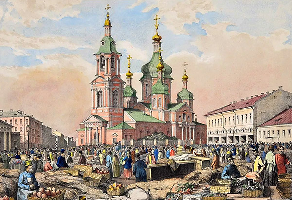Фердинанд-Виктор Перро. Вид Сенной площади. 1841